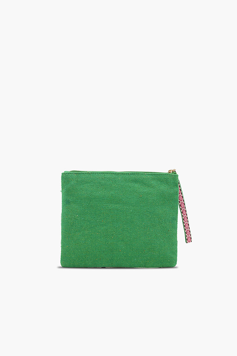 Pickleball Party Fully Hand-Beaded Top Zip Clutch | View 4