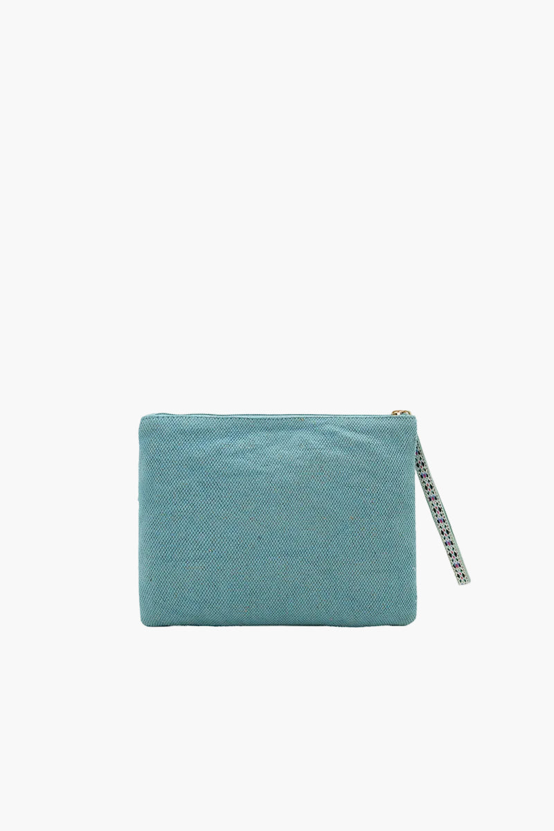Pickleball Vibes Fully Hand-Beaded Top Zip Clutch | View 2