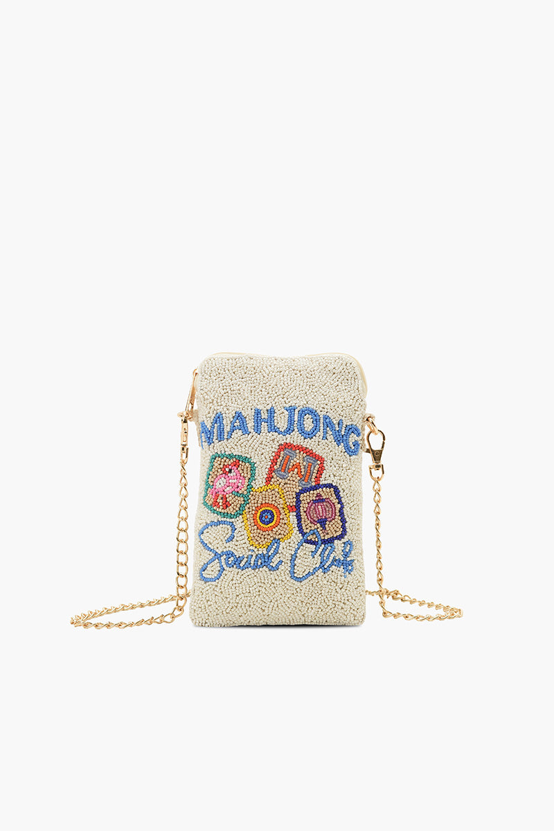 Mahjong Street Fully Hand-Beaded Crossbody Bag | View 1