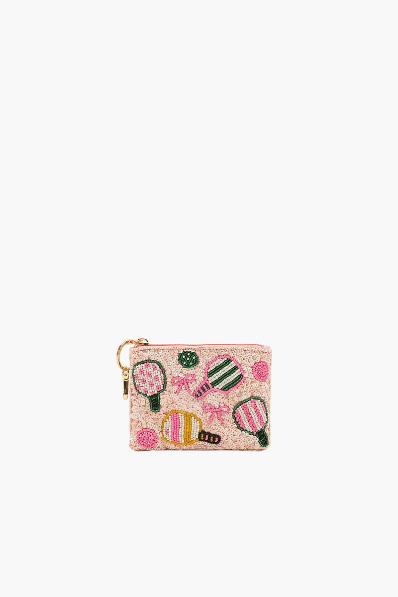 Pickleball Mini Hand-Beaded Coin Pouch | View 1