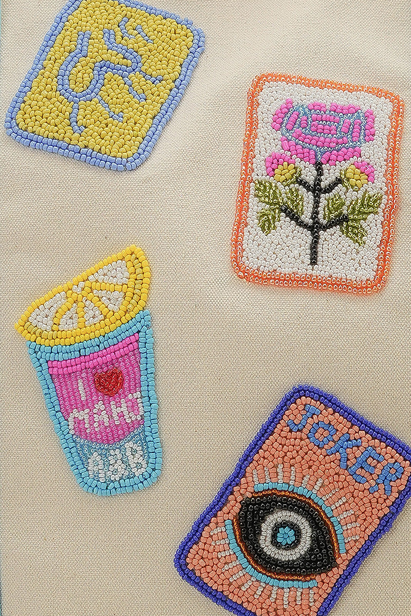 Mahjong Harbor Fully Hand-Beaded Large Boat Tote | View 2