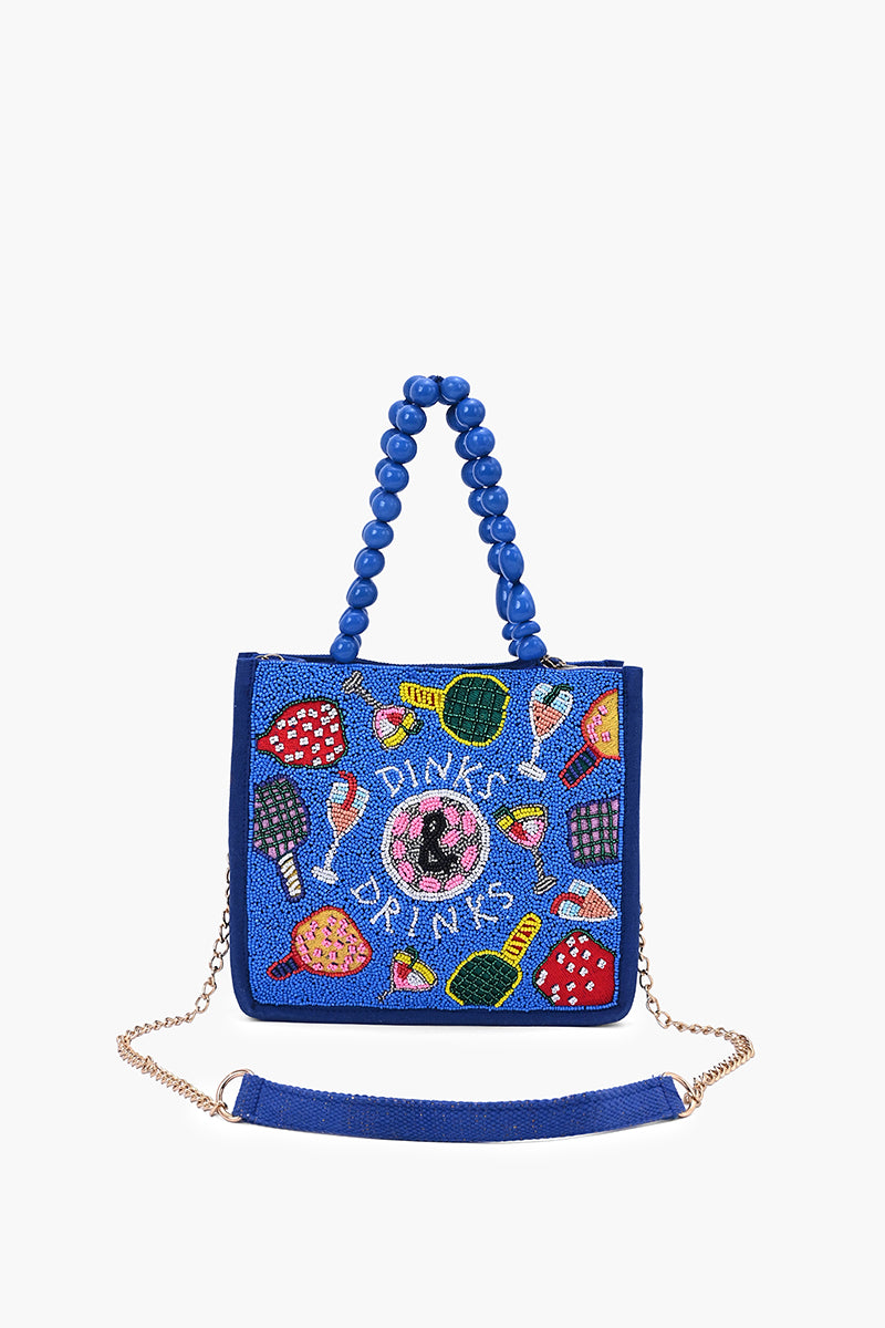 Dinks & Drinks Fully Hand-Beaded Large Statement Tote | View 7