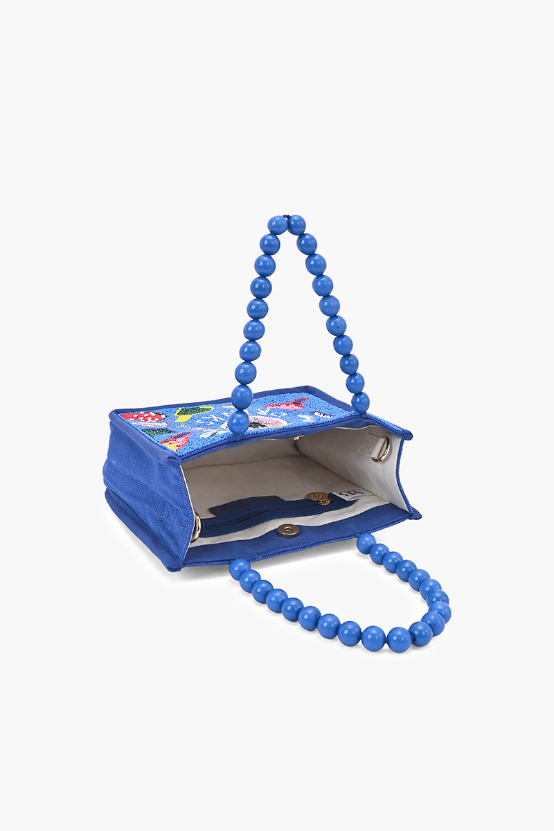 Dinks & Drinks Fully Hand-Beaded Large Statement Tote