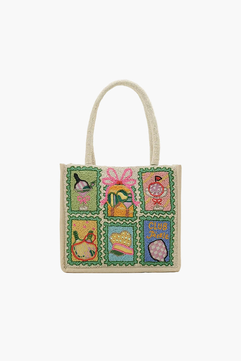 Pickleball Petite Hand-Beaded Small Tote | View 1