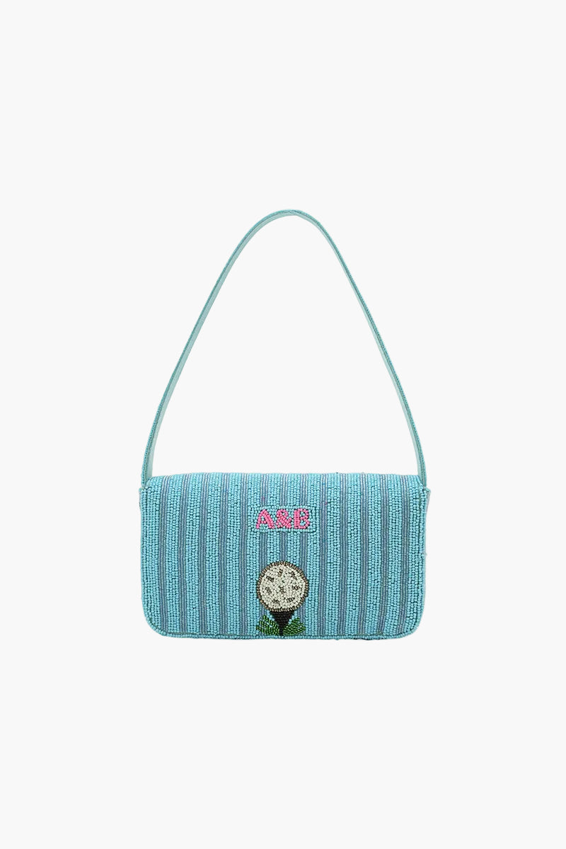 Golf Greens Fully Hand-Beaded Statement Shoulder Bag | View 2