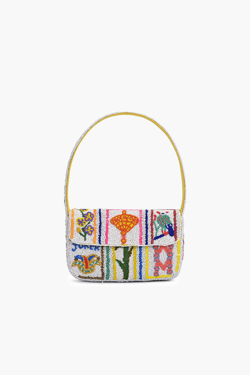 Mahjong Royale Fully Hand-Beaded Shoulder Bag | View 1