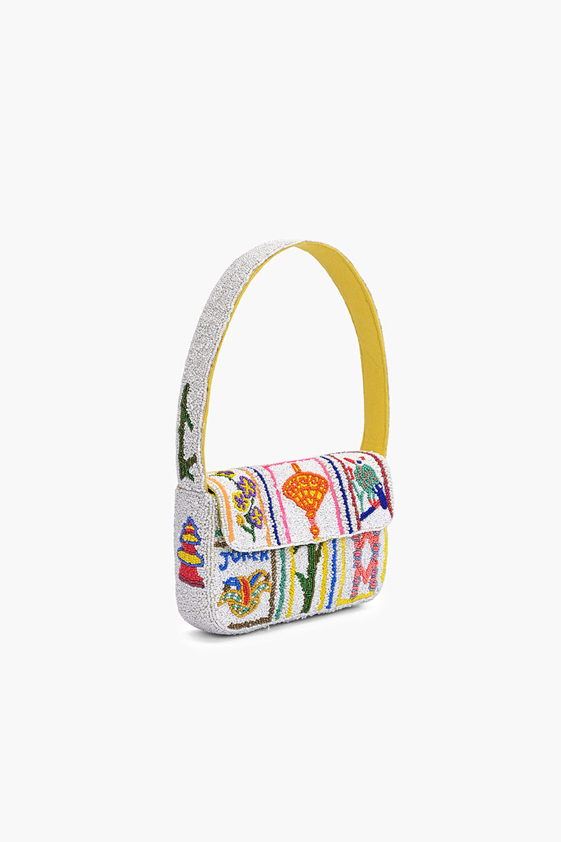 Mahjong Royale Fully Hand-Beaded Shoulder Bag | View 3