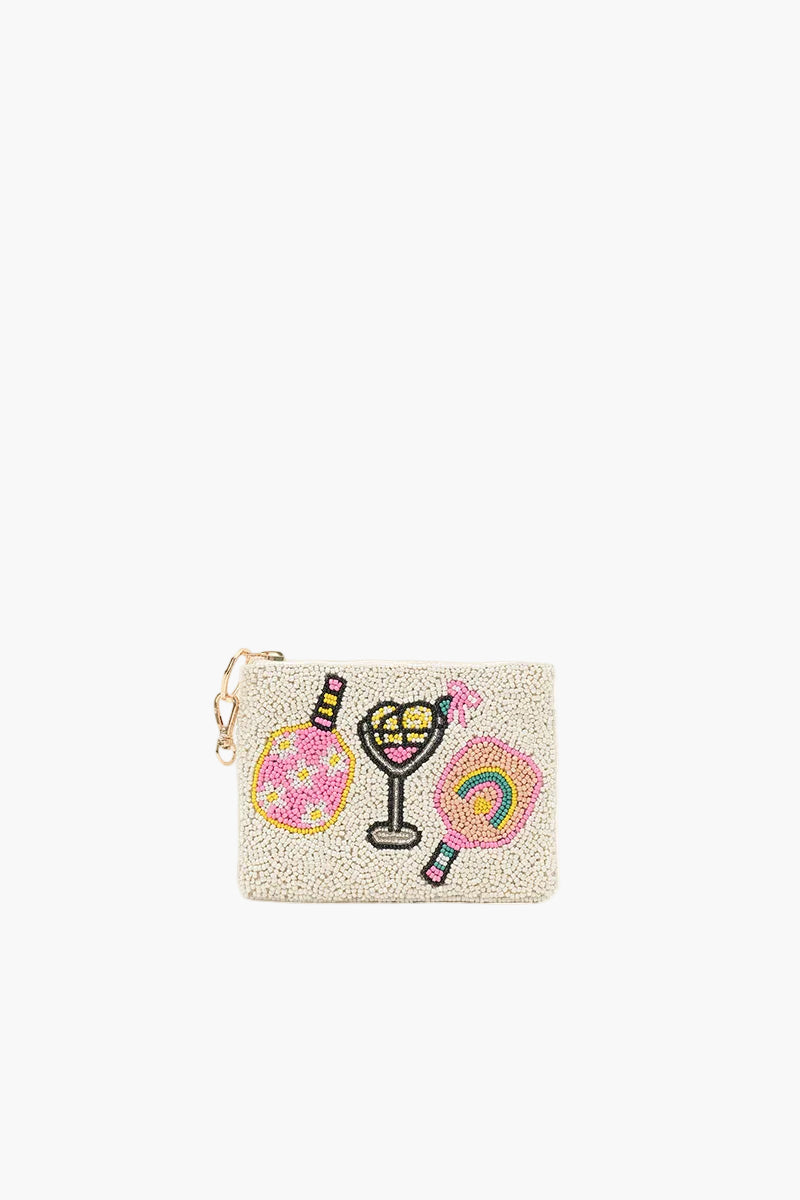Pickleball Chic Cocktail Vibes Coin Pouch | View 1