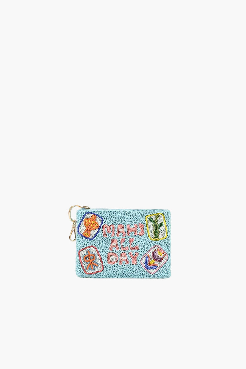 Mahj all day Beaded Coin Pouch | View 1