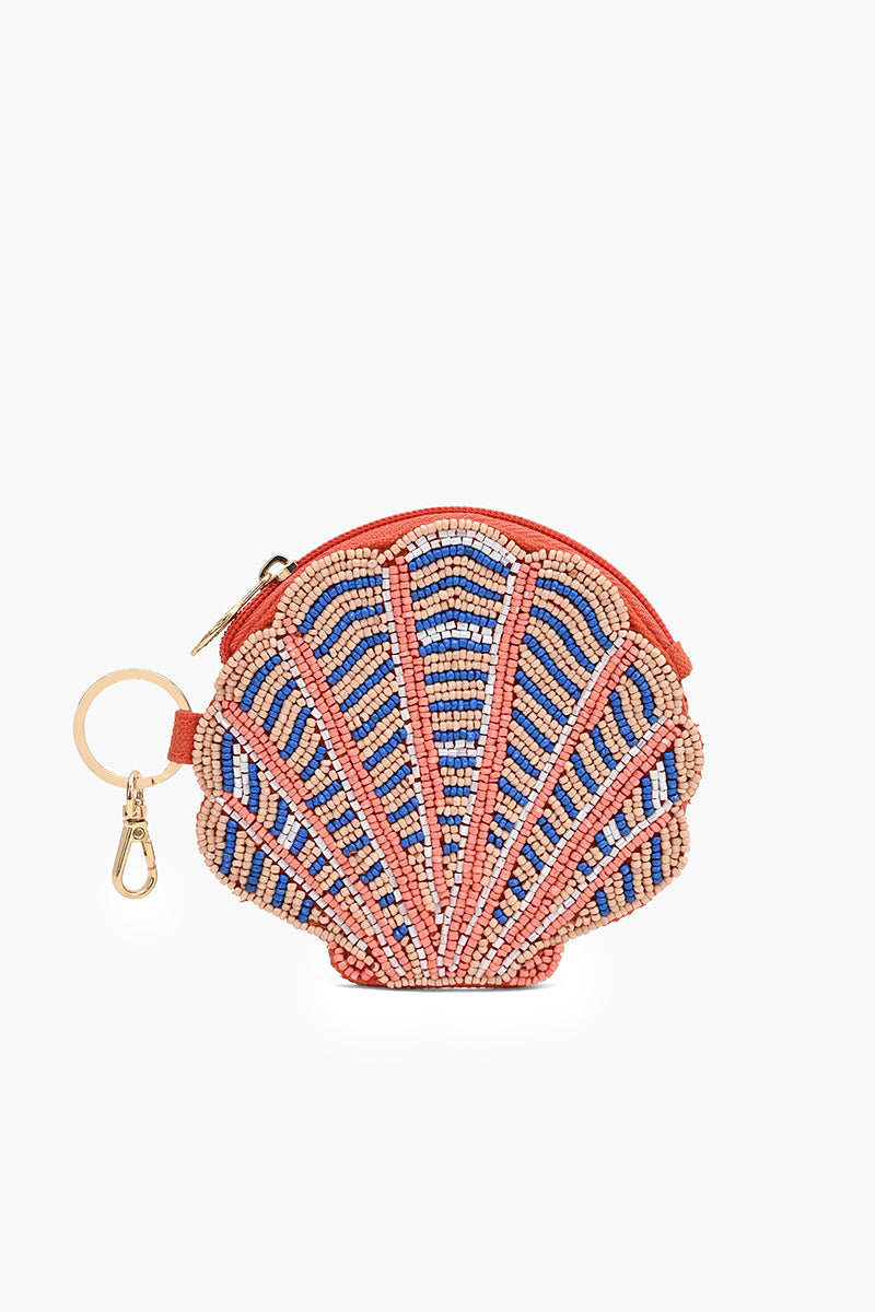 Coral Coast Shell Beaded coin Pouch | View 1