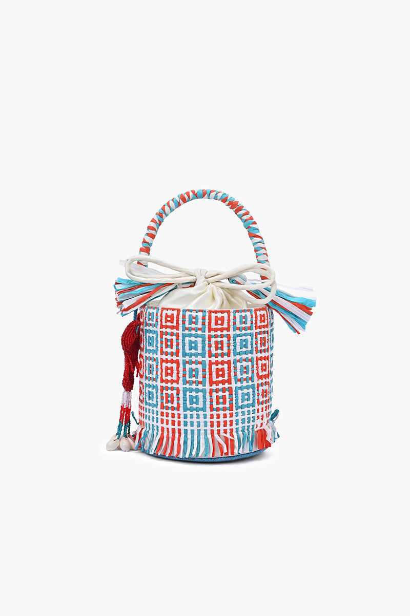 The Lobster Lattice Raffia Bucket Bag | View 5