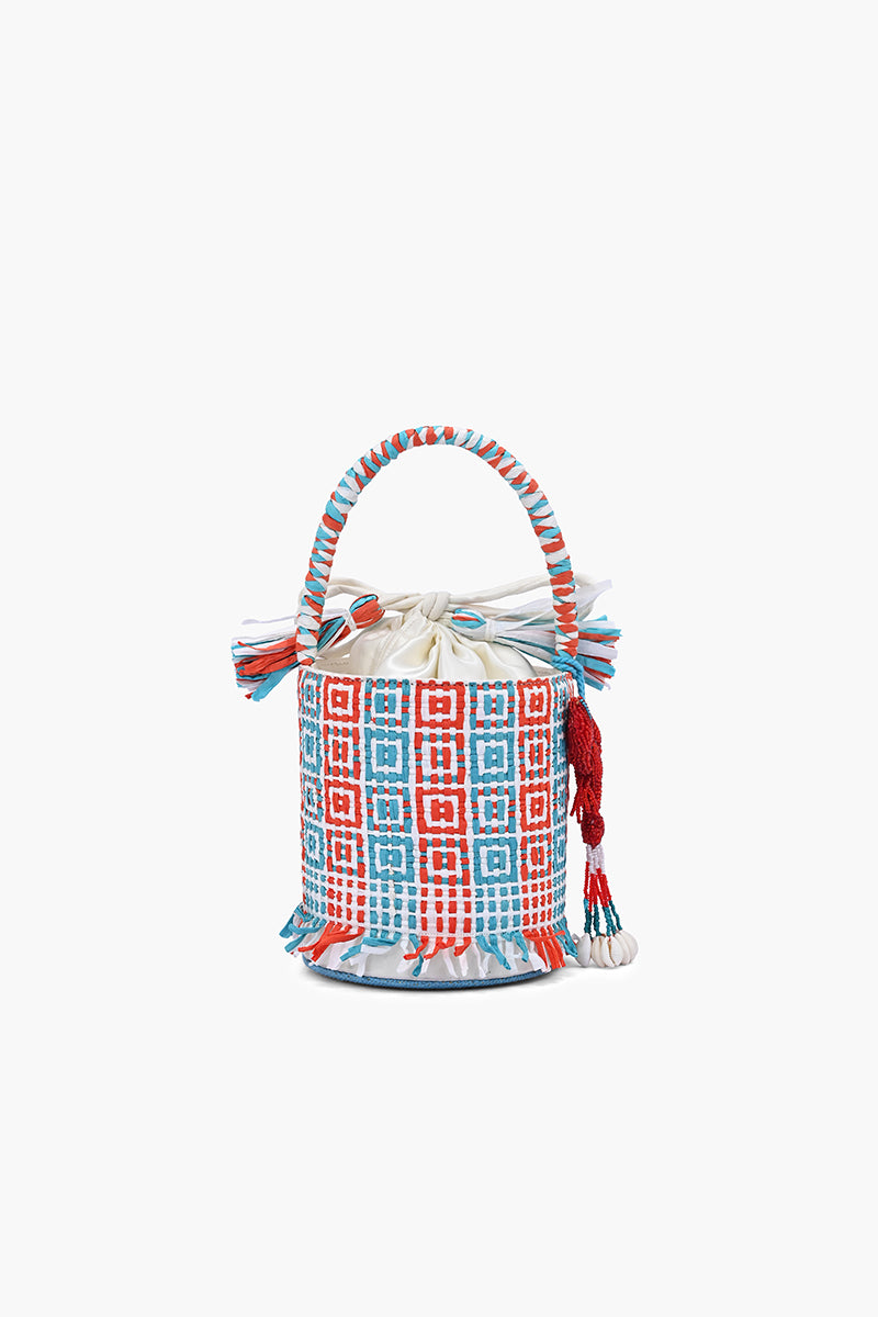 The Lobster Lattice Raffia Bucket Bag | View 4