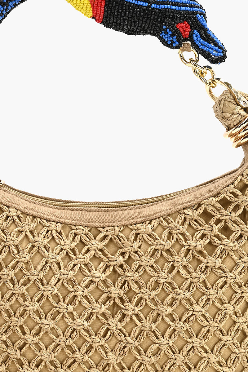 Bird of Paradise Braided Hobo Bag