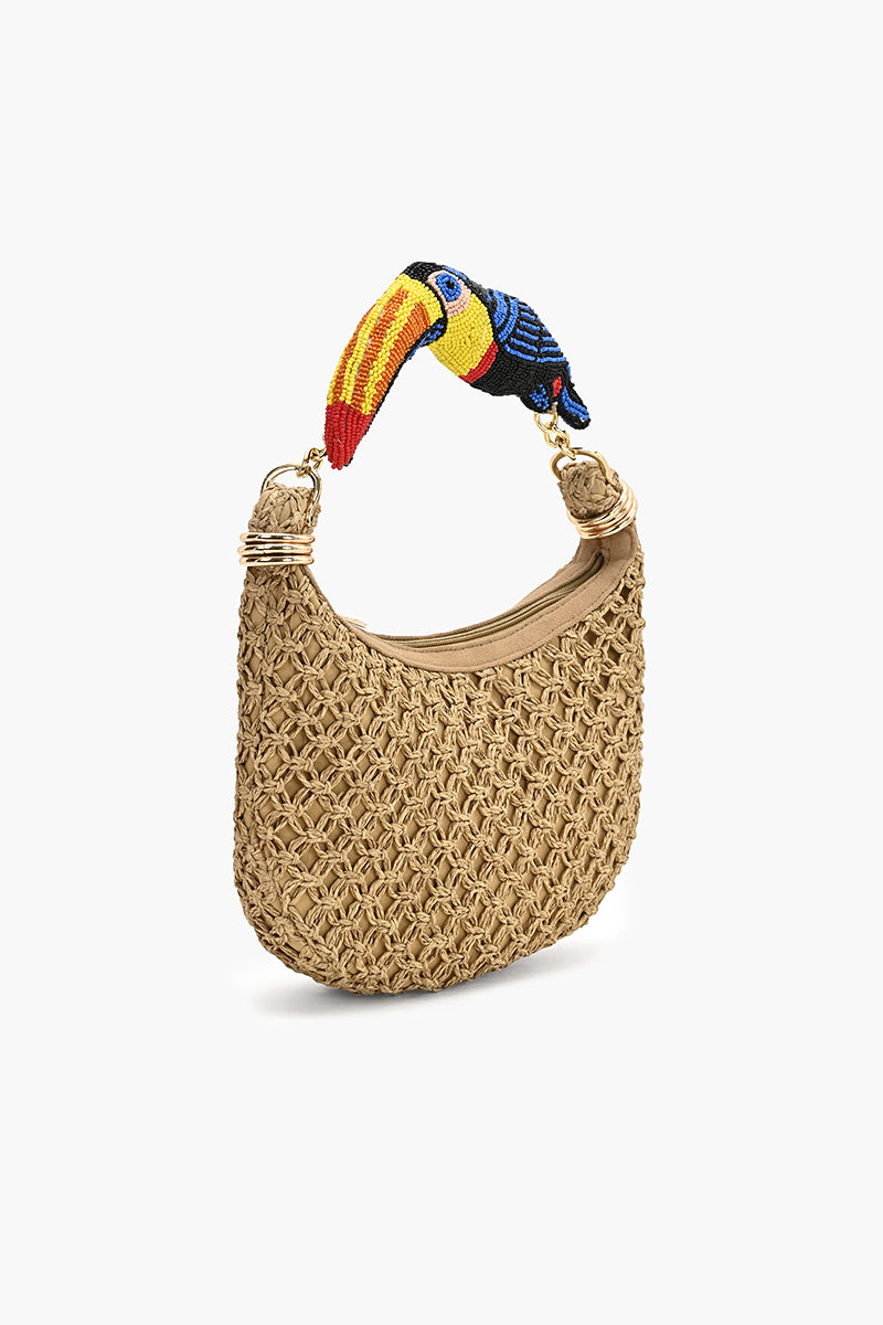 Bird of Paradise Braided Hobo Bag