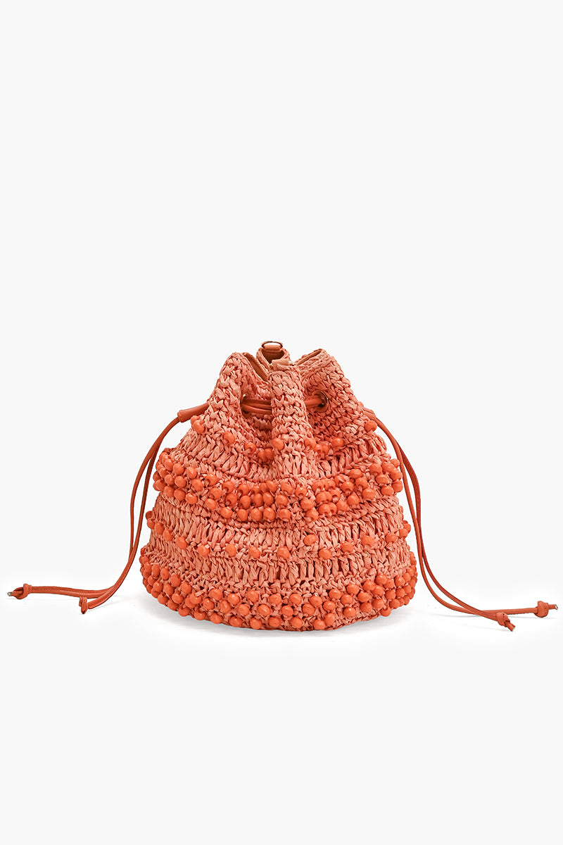 Beaded Horizon Raffia Bucket