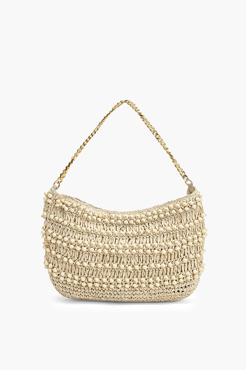 Ivory Peak Raffia Beaded Shoulder Bag | View 2
