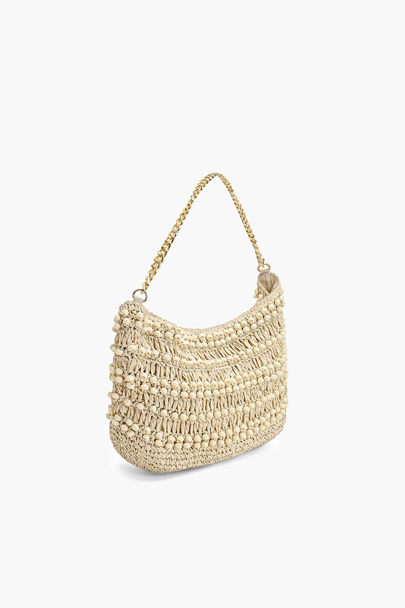 Ivory Peak Raffia Beaded Shoulder Bag | View 4