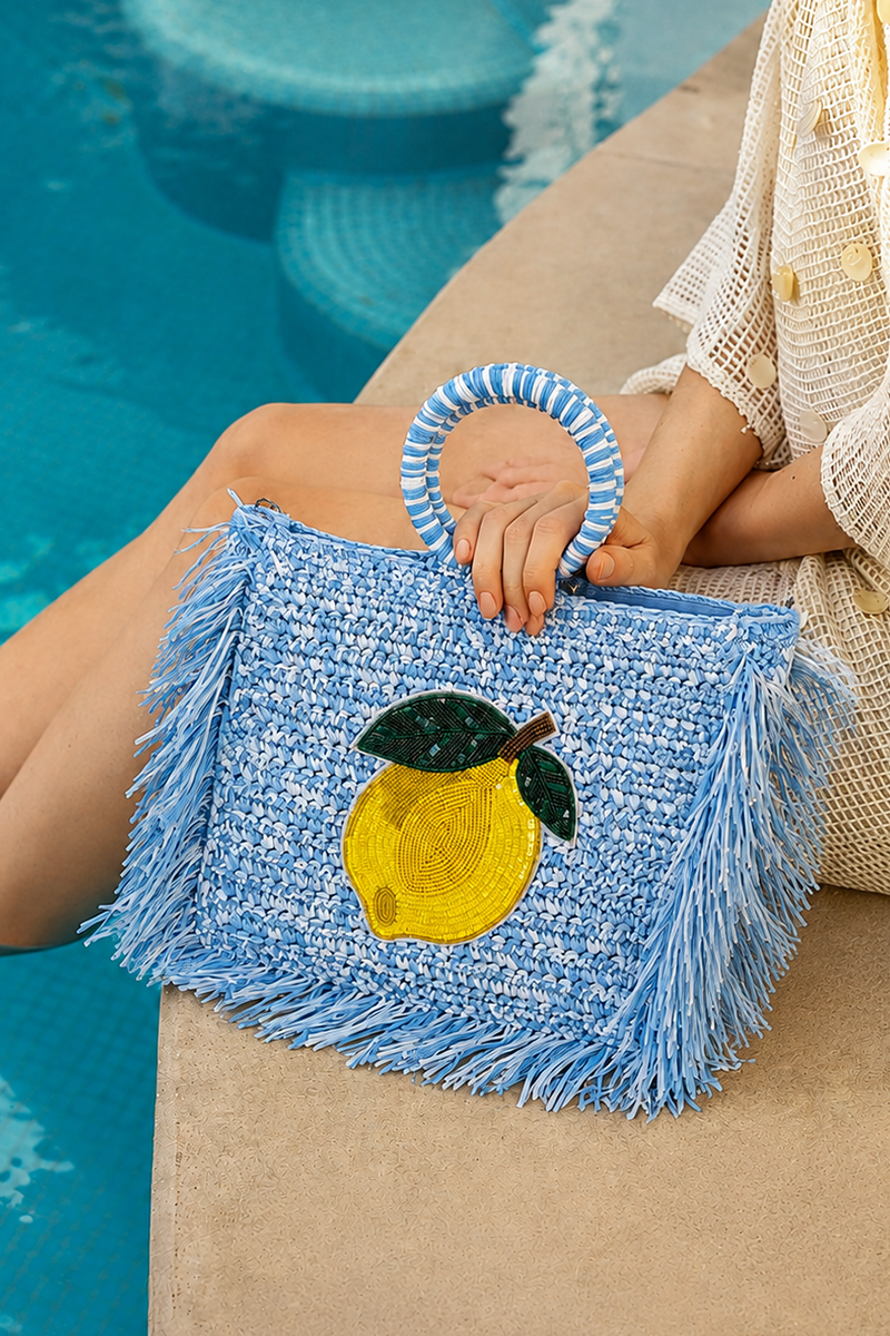 Amalfi Citrus Fringe Bag | View 1