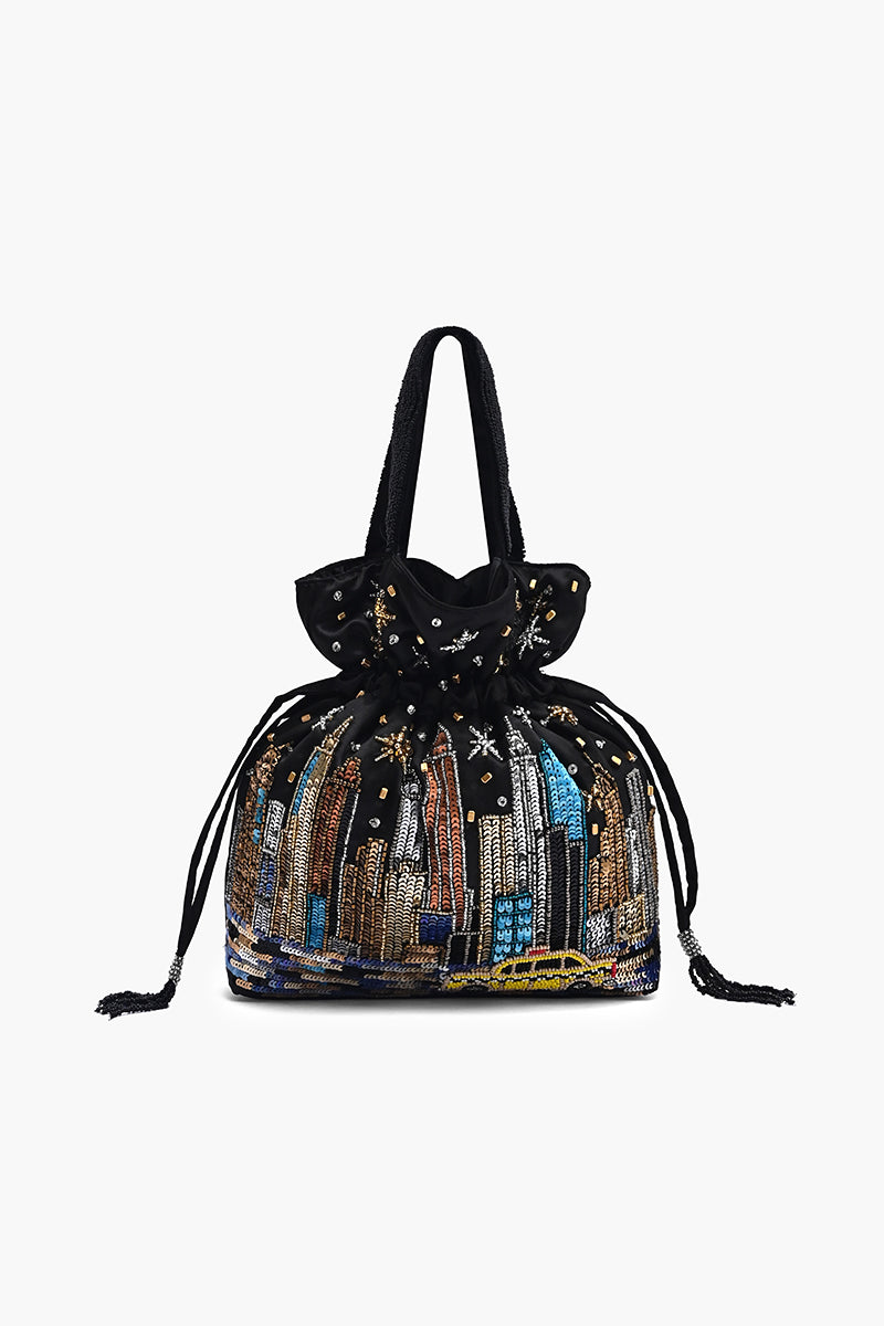 Manhattan Starry Night Drawstring Bag | View 2