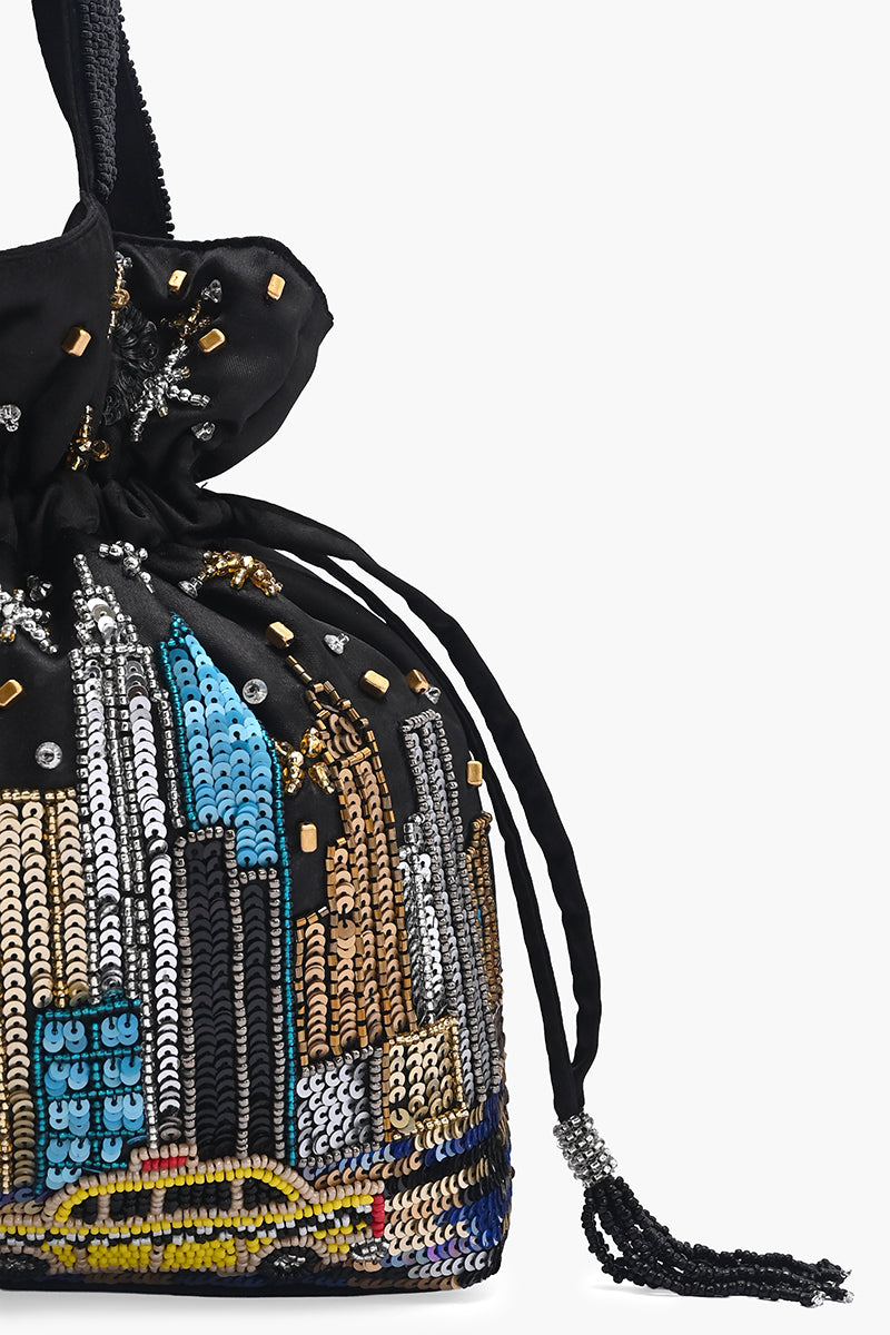 Manhattan Starry Night Drawstring Bag