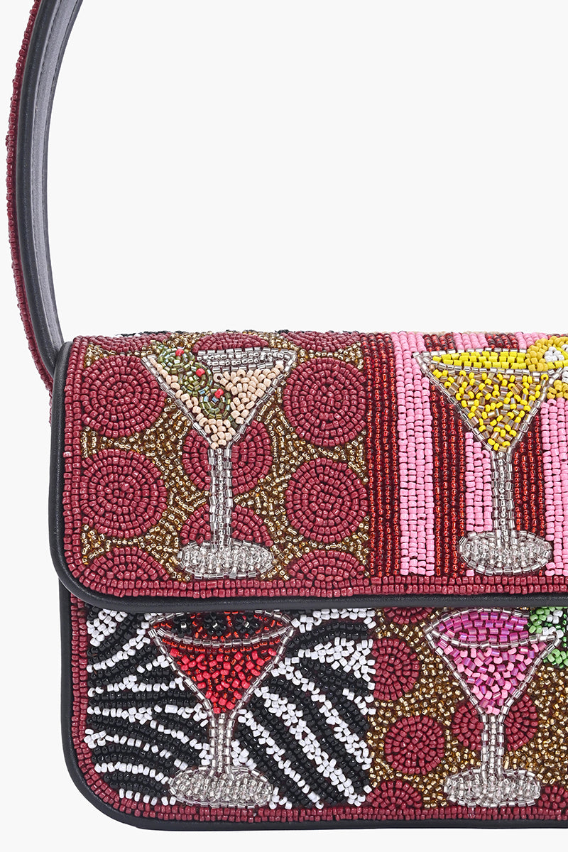 The Cocktail Hour Beaded Shoulder Bag