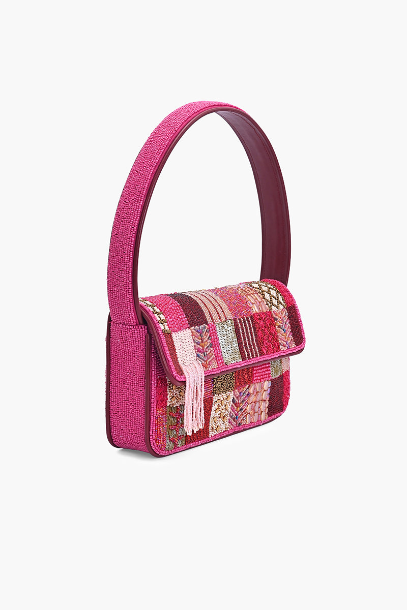 Fuchsia Mosaic Beaded Shoulder Bag | View 4