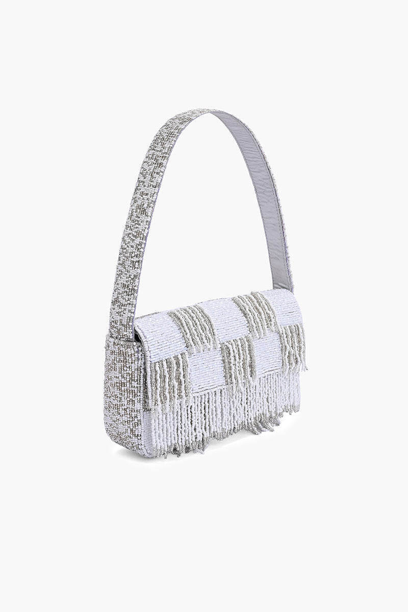 Ivory Fringe Beaded Shoulder Bag | View 4