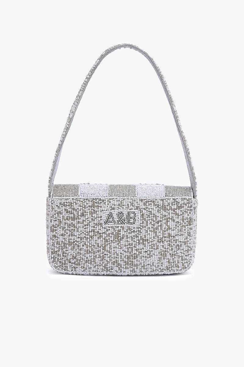 Ivory Fringe Beaded Shoulder Bag