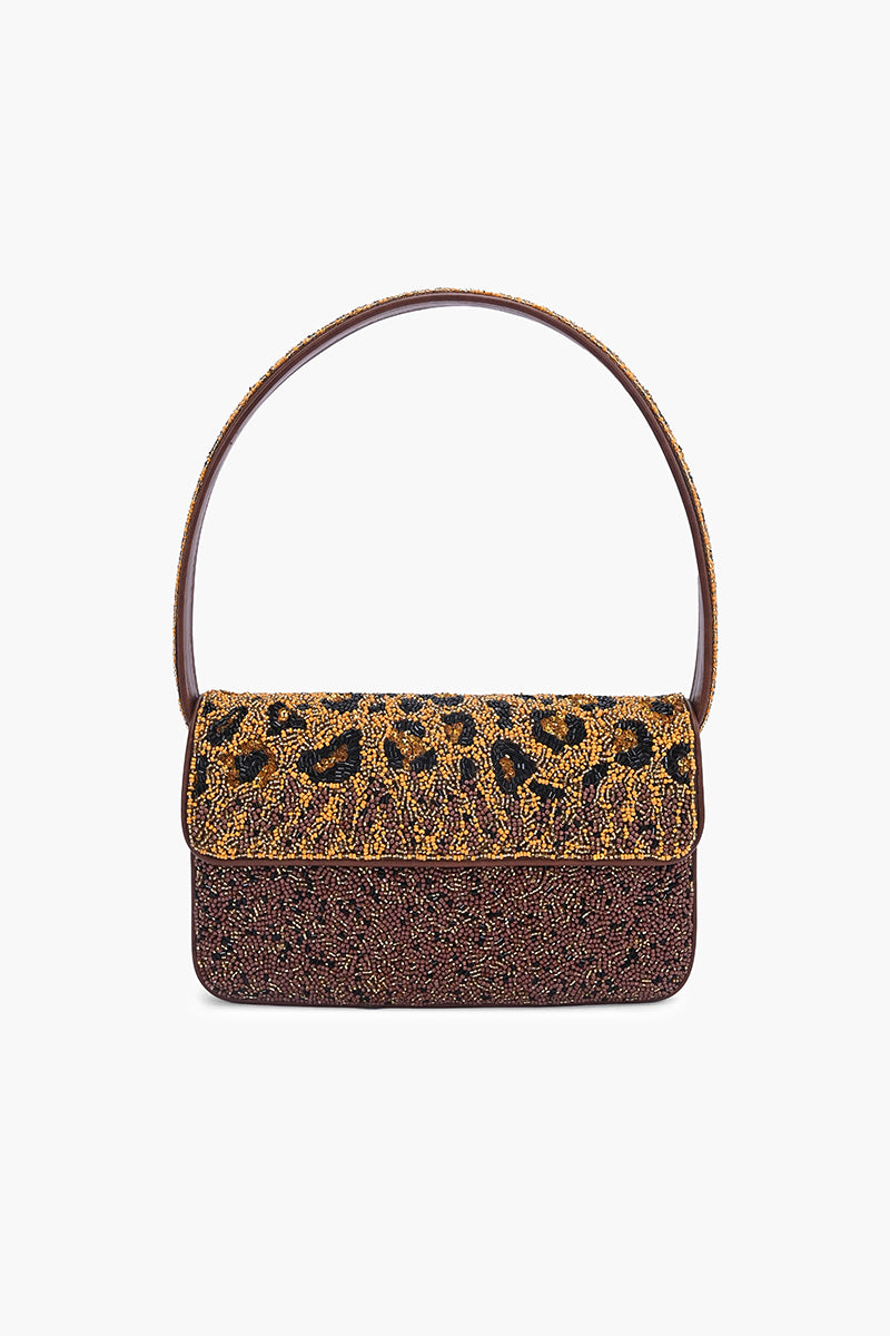 Wild Leo Chic Beaded Shoulder Bag