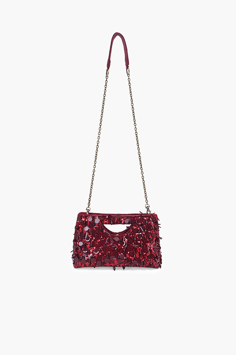 Ruby Radiance Embellished Clutch | View 5