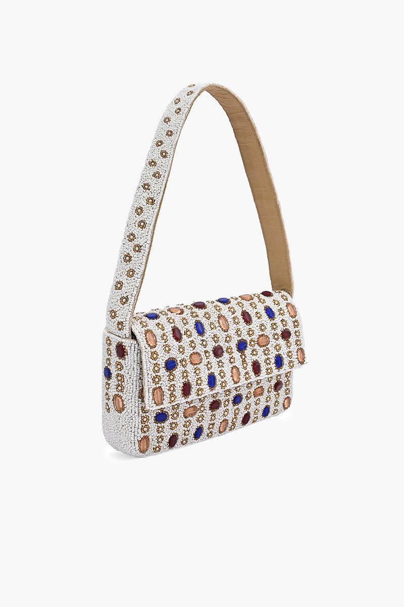 Ivory Jewel Beaded Shoulder Bag | View 4