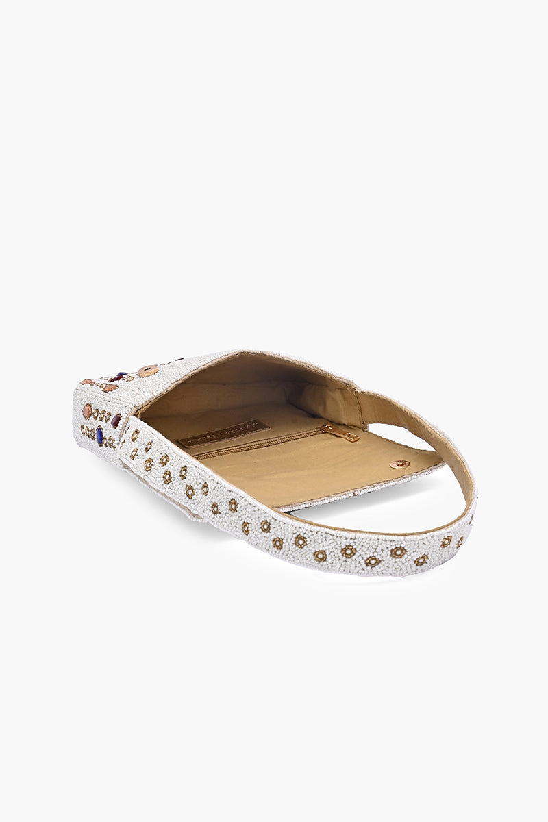 Ivory Jewel Beaded Shoulder Bag | View 6