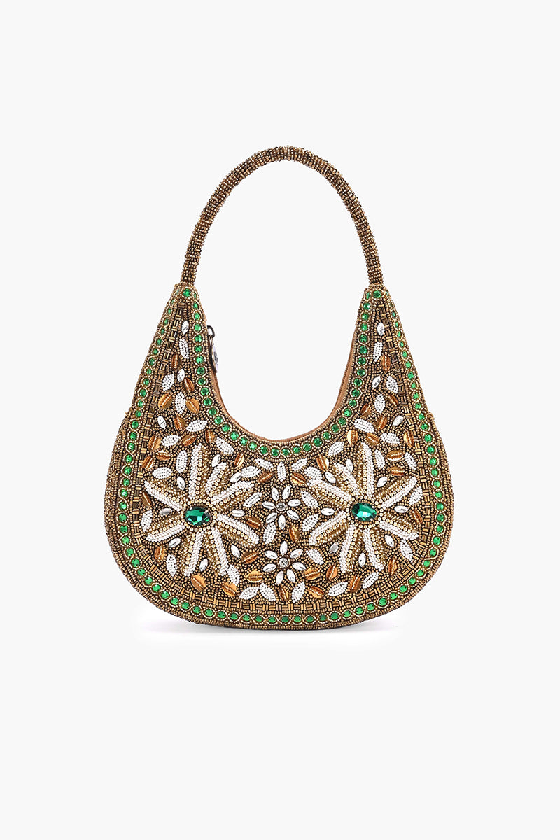 Heritage Bloom Beaded Hobo Bag | View 2