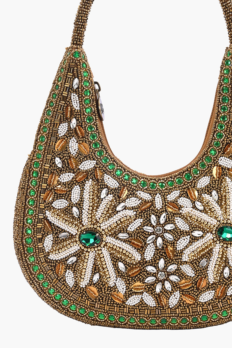 Heritage Bloom Beaded Hobo Bag | View 3