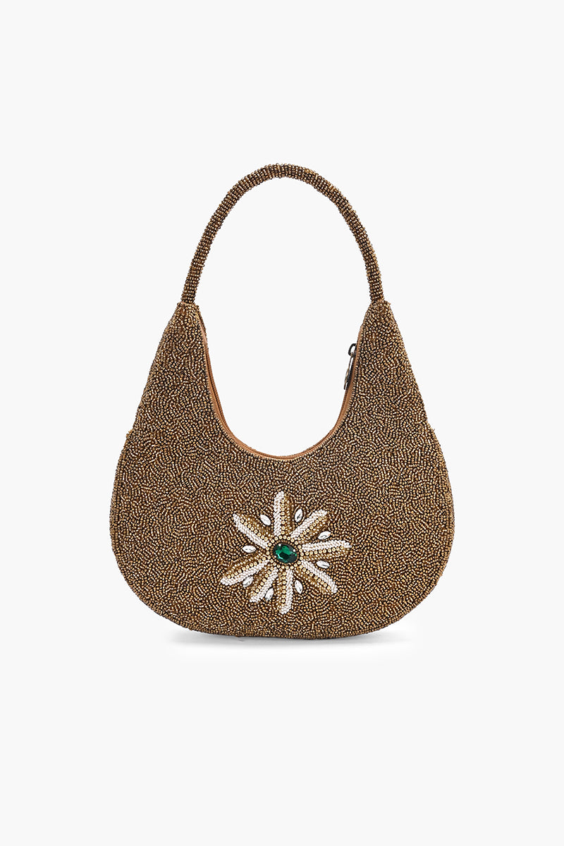 Heritage Bloom Beaded Hobo Bag