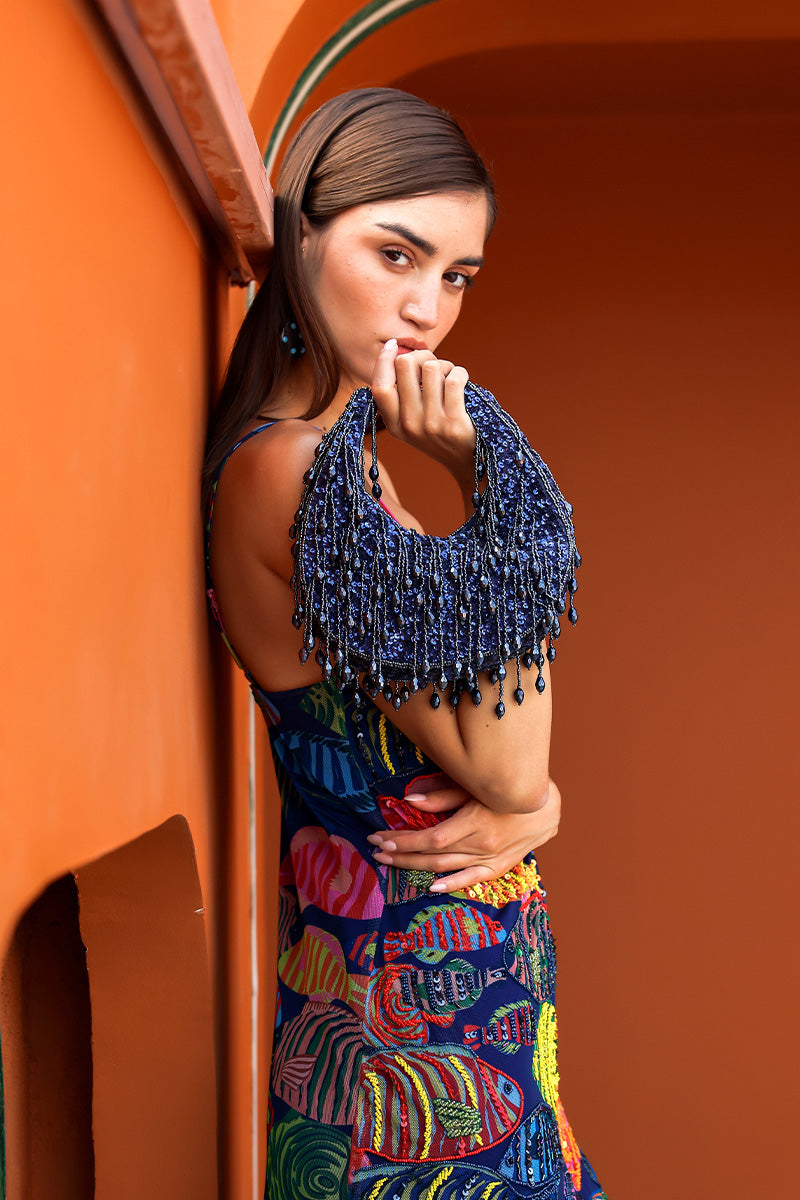 Crystal Veil Crescent Hobo Bag | View 1