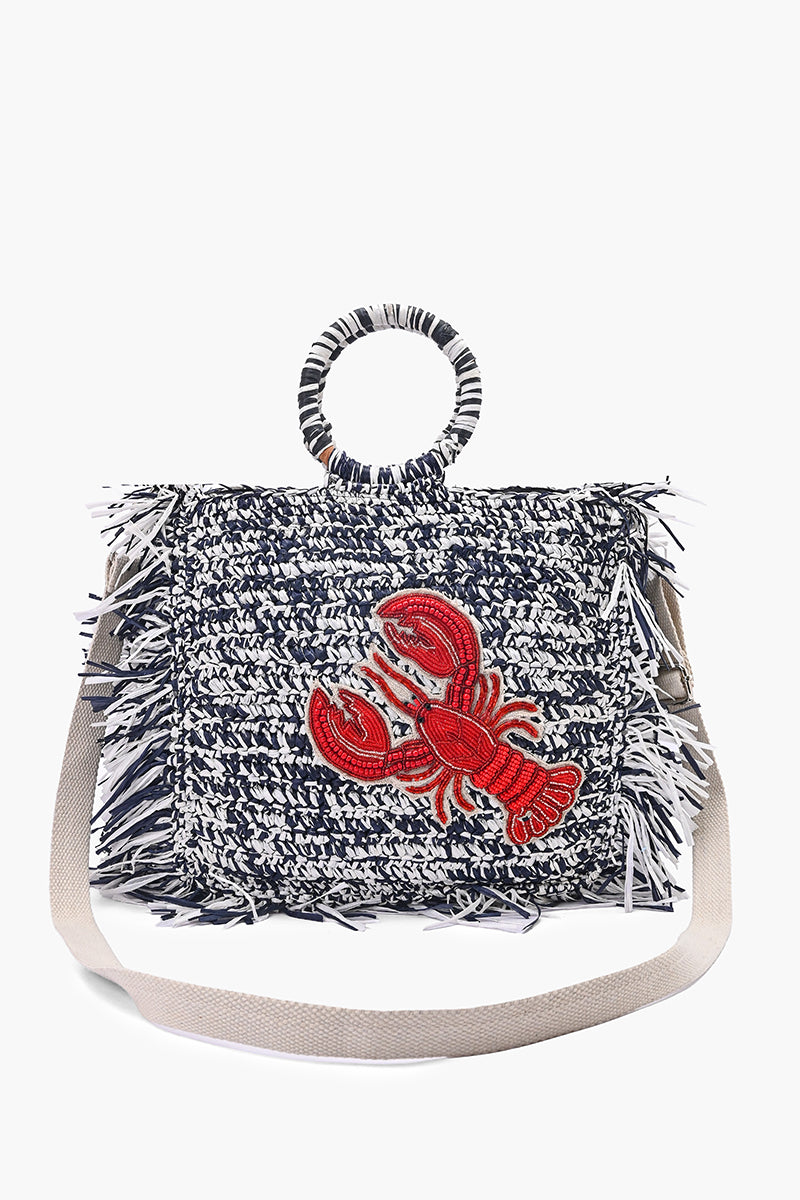 Lobster Bay Fringe Raffia Tote | View 1