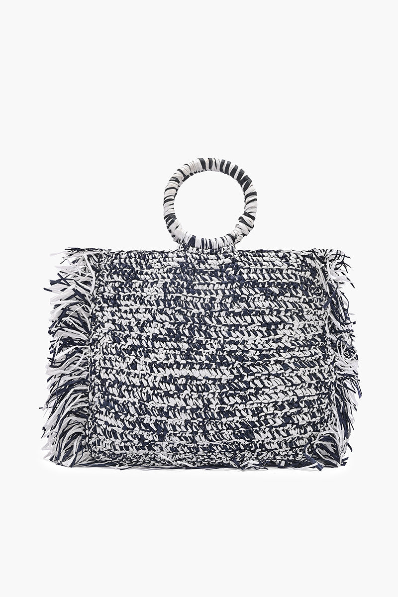 Lobster Bay Fringe Raffia Tote | View 3