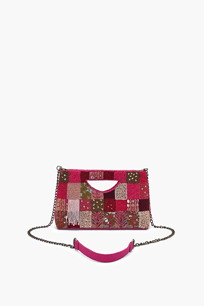 Fuchsia Mosaic Beaded Clutch Bag | View 2