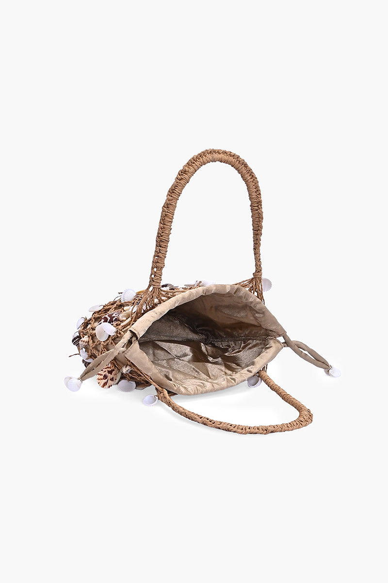 Shell Charm Net Drawstring Bag | View 6