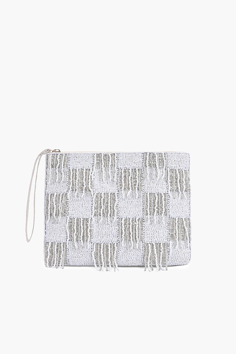 Ivory Fringe Wristlet Clutch | View 1