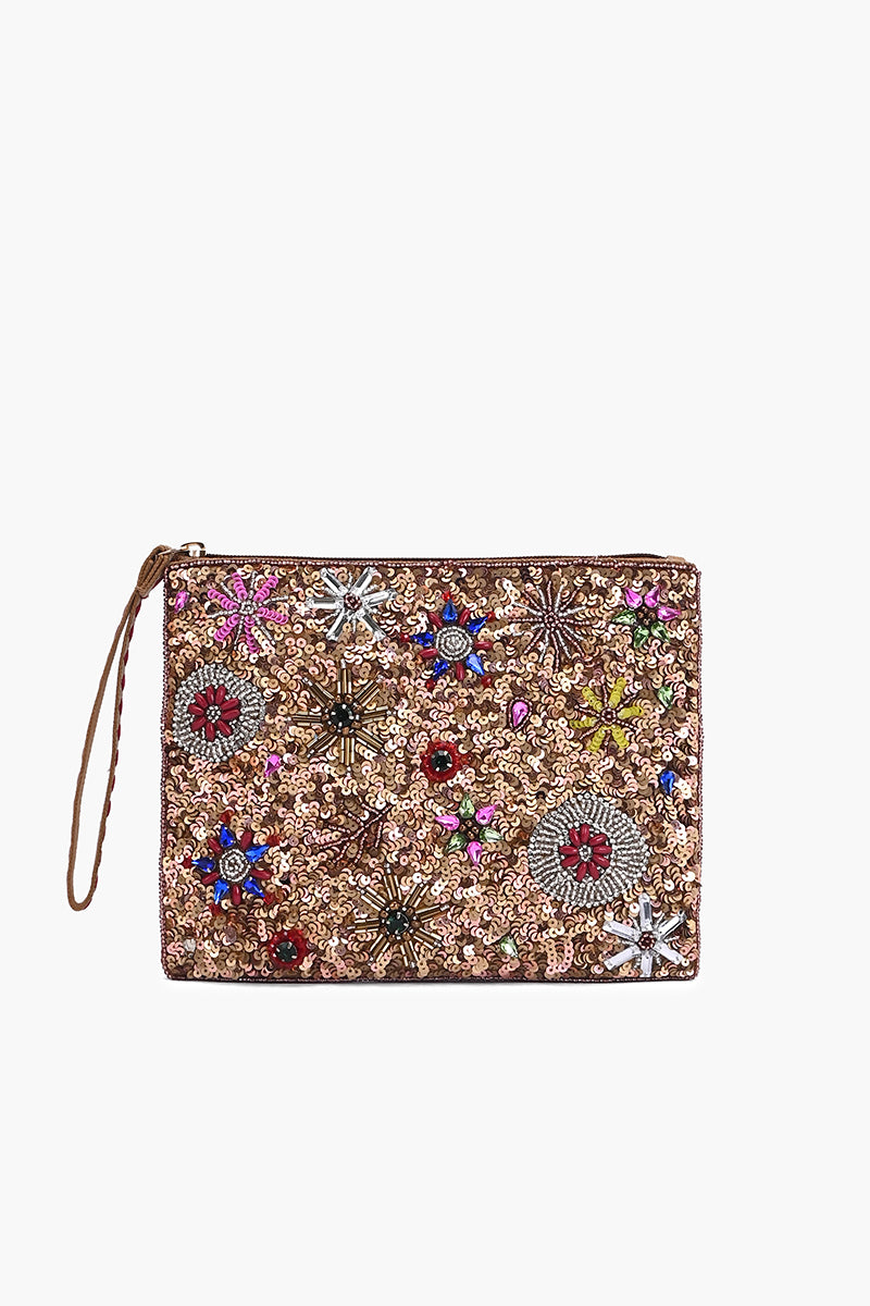 Champagne Blossom Wristlet Clutch | View 1