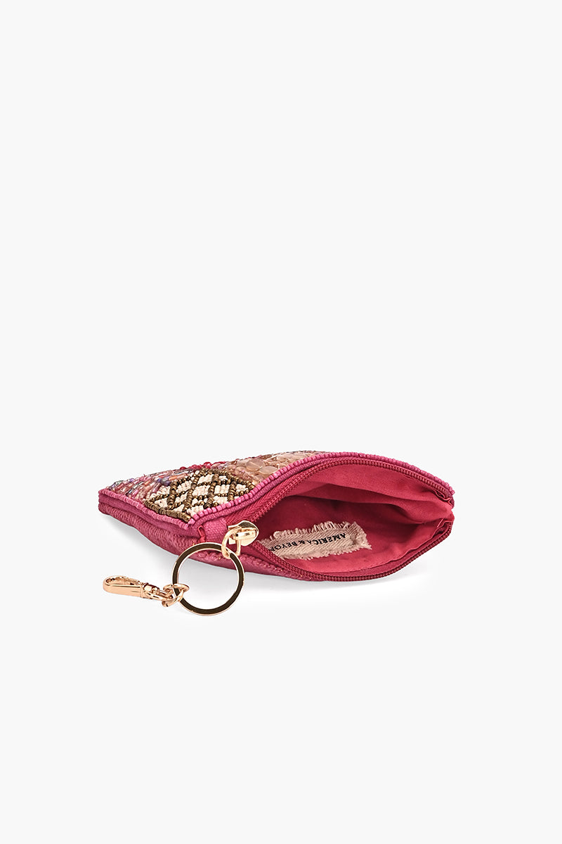 Fuchsia Mosaic Coin Pouch