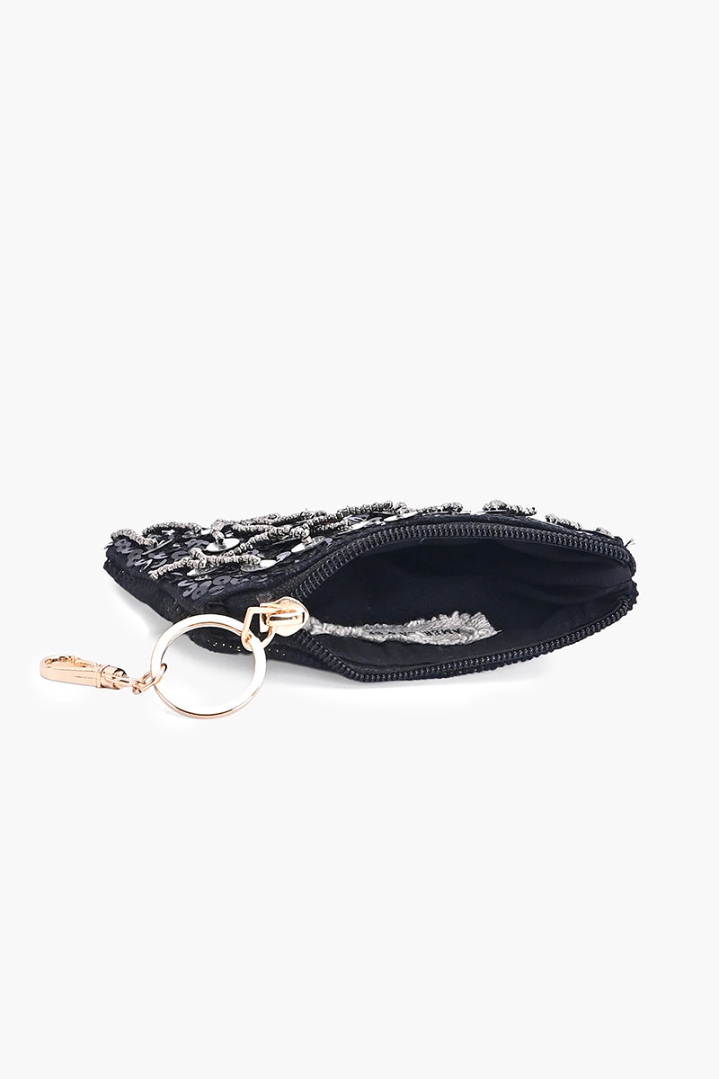 Onyx Glam Fringe Coin Pouch | View 5