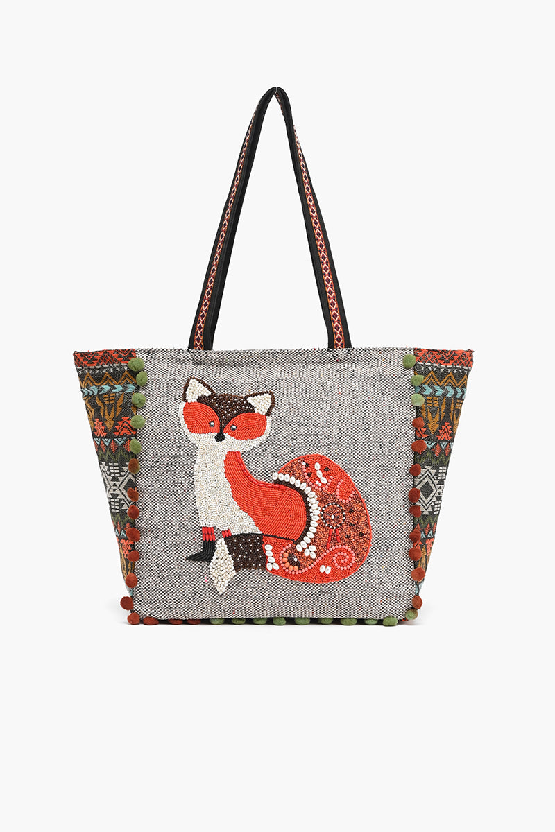 Embellished Shopper Tote Fox