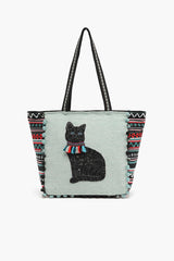 Embellished Shopper Tote Cat