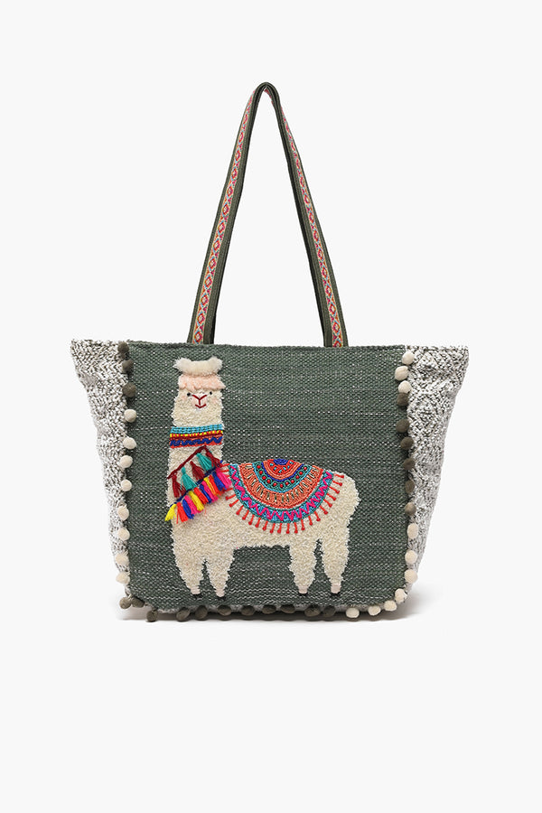 Embellished Shopper Tote Lama