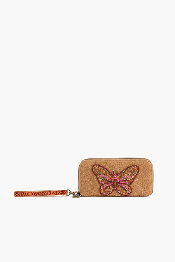 Embellished Wallet with wristlet-Butterfly