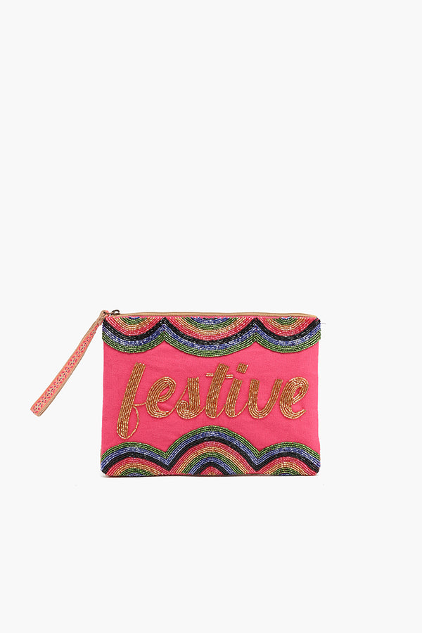 Festive Embellished Wristlet Clutch