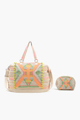 Weekend Travel Bag with Pouch Aztec Neon